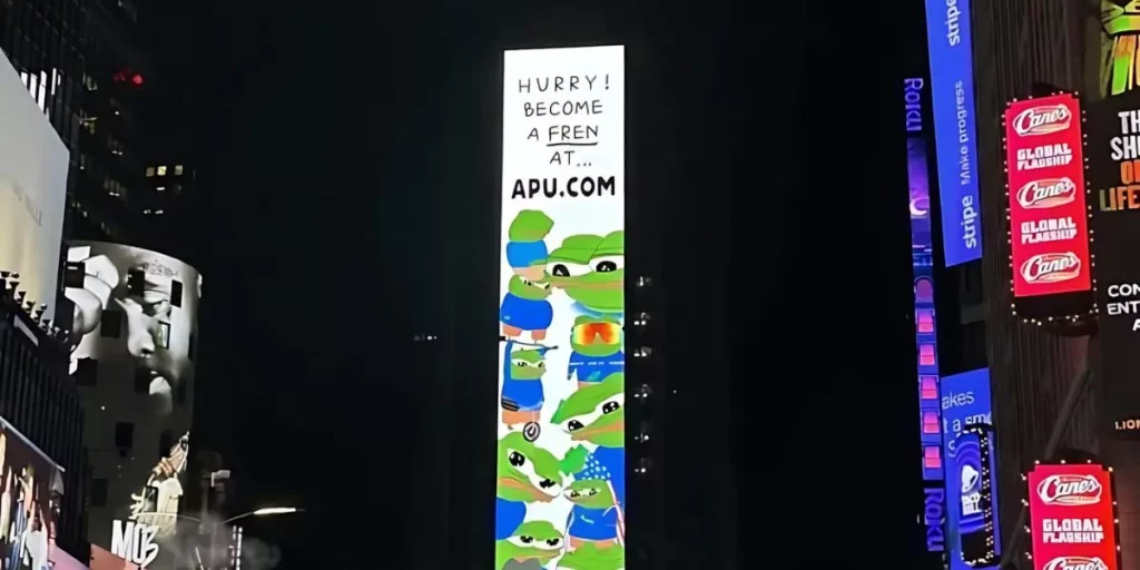 Apu Apustaja Memecoin Takes Over NYC Streets with Eye-Catching Billboards