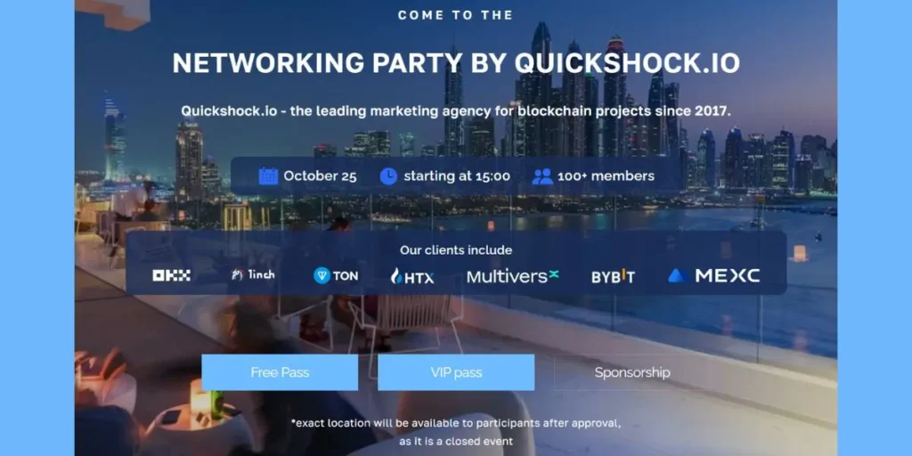 The Best Crypto Marketing Guide For Crypto Projects - Find out at the QuickShock.io Event in Dubai